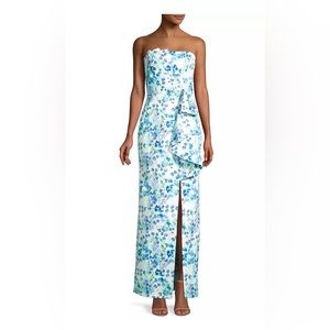 Parker Black Roberta Strapless Floral Dress - size 2